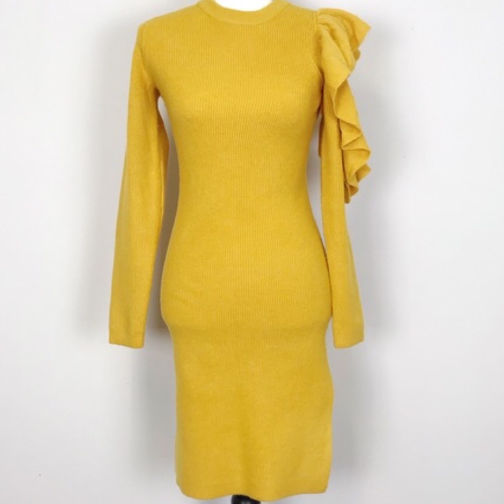 Lovers + Friends NWOTS Yellow Midi Sweater Dress